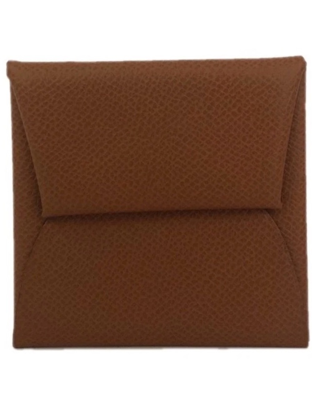 Hermès Bastia Coin Purse Gold Brown Epsom Leather 2005 I Stamp